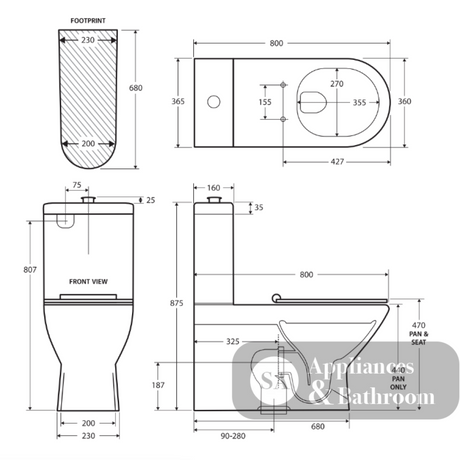 Fienza Delta CARE4RL CARE4RR Accessible Care Kit with Right Hand 90° Degrees Rail - Back-To-Wall Toilet