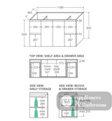 Fienza Dolce 1200Mm Tcl120Z Fingerpull Wall Hung Vanity Satin White - Special Order Units