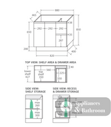 Fienza Dolce Black Tcl90Zbkr 900Mm Vanity With Kickboard Right Drawers - Special Order Units
