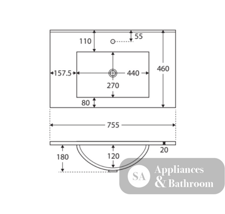 Fienza Dolce Ceramic Tcl75Jl 750Mm White Wall Hung Vanity With Handles Left Hand Drawers - Special