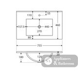 Fienza Dolce Edge Tcl75Sl Scandi Oak 750Mm Wall Hung Vanity Left Drawers - Special Order Units