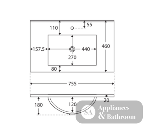 Fienza Dolce Edge Tcl75Sr Scandi Oak 750Mm Wall Hung Vanity Right Drawers - Special Order Units