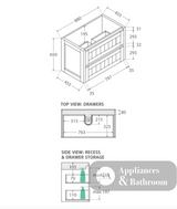 Fienza Dolce Hampton Tcl90T 900Mm White Wall Hung Vanity Unit - Special Order Units