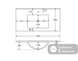 Fienza Dolce Hampton Tcl90T 900Mm White Wall Hung Vanity Unit - Special Order Units