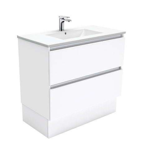 Fienza Dolce Quest 900Mm Tcl90Qk White Vanity Unit On Kickboard - Special Order Units