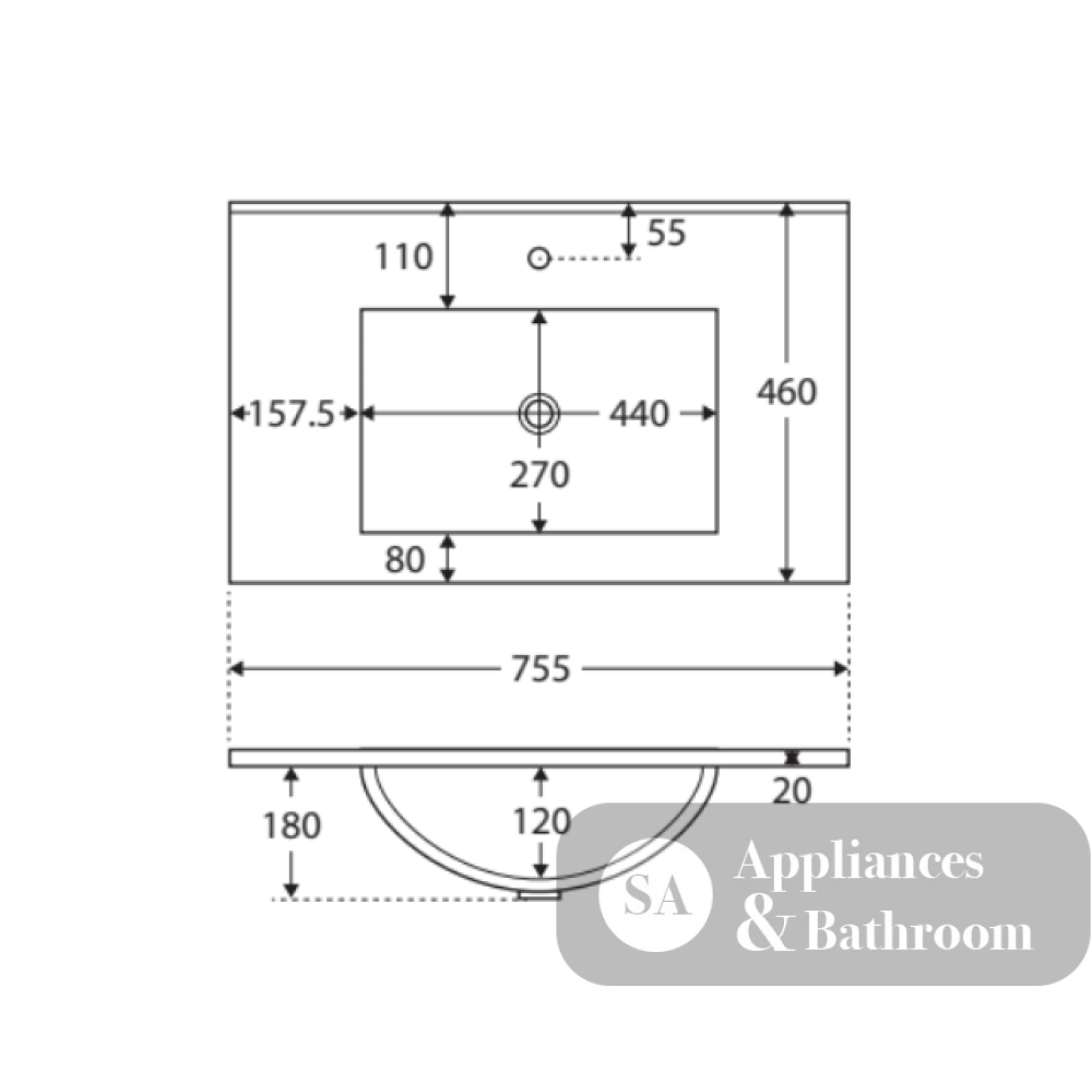 Fienza Dolce Quest Tcl75Qk 750Mm White Vanity Unit On Kickboard - Special Order Units