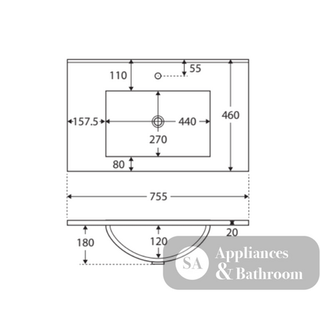 Fienza Dolce Quest Tcl75Qk 750Mm White Vanity Unit On Kickboard - Special Order Units
