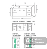 Fienza Dolce Tcl120F 1200Mm Fingerpull Wall Hung Vanity White - Special Order Units