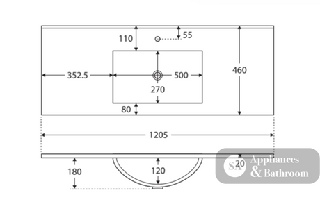 Fienza Dolce Tcl120Nkw 1200Mm Vanity With Kicker White - Special Order Units