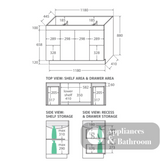 Fienza Dolce Tcl120Nkw 1200Mm Vanity With Kicker White - Special Order Units
