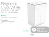 Fienza Dolce Tcl60C Fingerpull 600Mm White Vanity With Kickboard - Special Order Units