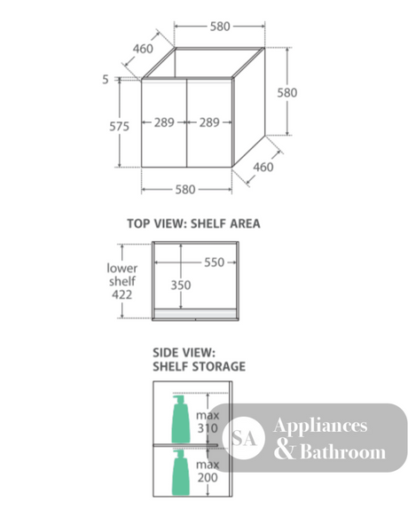 Fienza Dolce Tcl60F Fingerpull 600Mm Wall Hung White Vanity - Special Order Units