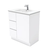 Fienza Dolce Tcl75Cl 750Mm White Fingerpull Vanity With Kickboard Left Hand Drawers - Special Order