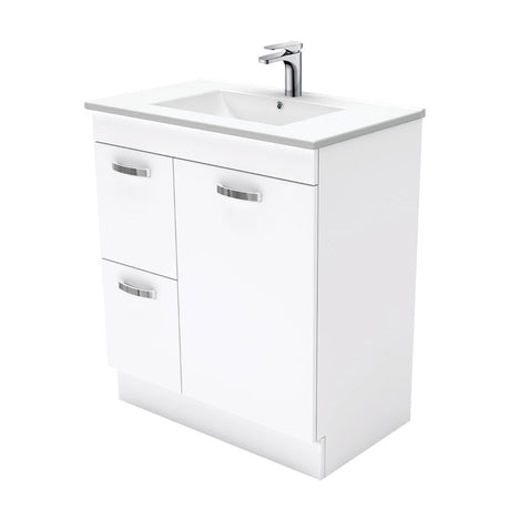 Fienza Dolce Tcl75Nkwl 750Mm White Vanity With Kicker Left Hand Drawers - Special Order Units