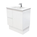 Fienza Dolce Tcl75Zkl Fingerpull Matte White 750Mm Vanity With Kickboard Left Drawers - Special