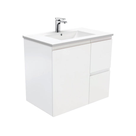 Fienza Dolce Tcl75Zr 750Mm Fingerpull Wall Hung Vanity Matte White With Right Drawers - Special
