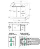 Fienza Dolce Tcl90Cl 900Mm Fingerpull White Vanity With Kickboard Left Drawers - Special Order Units