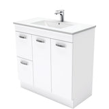 Fienza Dolce Tcl90Nkwl 900Mm White Vanity With Kicker Left Hand Drawer - Special Order Units