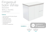 Fienza Dolce Tcl90Zr 900Mm Ceramic Wall Hung Finger Pull Satin White Vanity One Tap Hole Right Hand