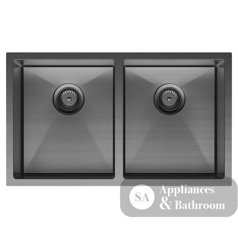 Fienza Double Bowl Kitchen Sink Pack - Carbon Metal 68403Cm-Kit Special Order Top Mounted Sinks