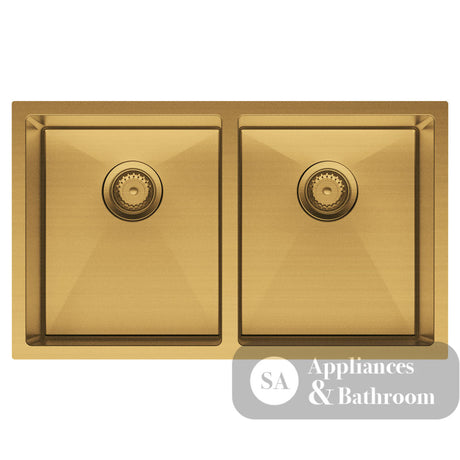 Fienza Double Bowl Kitchen Sink Pack - Rugged Brass 68403Rb-Kit Special Order Top Mounted Sinks