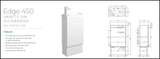 Fienza Edge 45Rsk Scandi Oak 450Mm Vanity With Kickboard No Overflow - Special Order Units