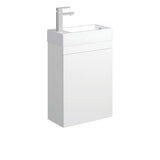 Fienza Edge 45RW-OF Satin White Wall Hung 450mm Vanity with Overflow - Vanity Units