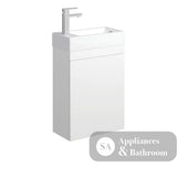 Fienza Edge 45RW Satin White Wall Hung 450mm Vanity No Overflow - Vanity Units