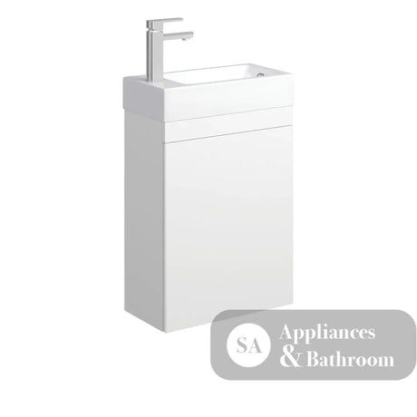 Fienza Edge 45RW Satin White Wall Hung 450mm Vanity No Overflow - Vanity Units