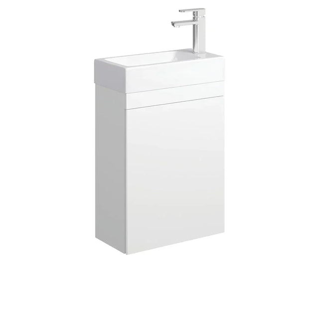 Fienza Edge 45RW Satin White Wall Hung 450mm Vanity No Overflow - Vanity Units
