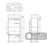 Fienza Edge 45RWK Satin White 450mm Vanity with Kickboard No Overflow - Vanity Units