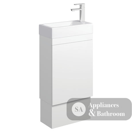 Fienza Edge 45RWK Satin White 450mm Vanity with Kickboard No Overflow - Vanity Units