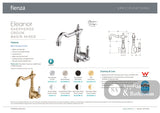 Fienza Eleanor 202103UU-LF Shepherds Crook Urban Brass Mixer with Urban Brass Handle - Basin Mixers