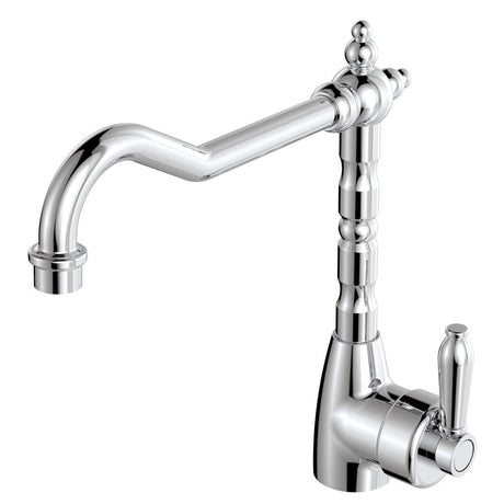 Fienza Eleanor 202105CC-LF Shepherds Crook Chrome Sink Mixer with Chrome Handle - Kitchen Mixer Taps