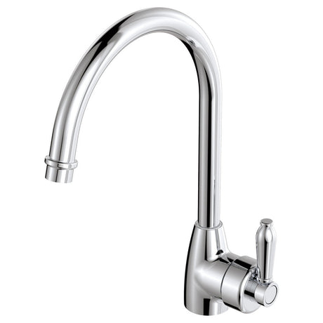 Fienza Eleanor 202109Cc Chrome Gooseneck Mixer With Handle Kitchen Taps