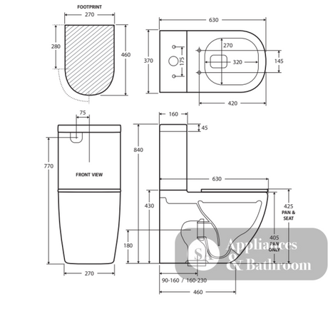 Fienza Empire Back-to-Wall Suite - Slim Seat - Back to Wall Suites