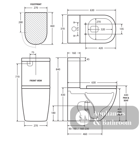 Fienza Empire Back-to-Wall Suite - Back to Wall Suites