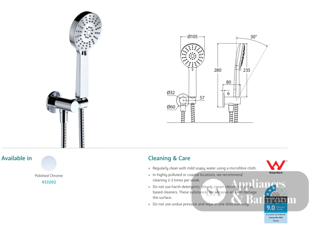 Fienza Empire Hand Shower - Chrome - Hand Shower