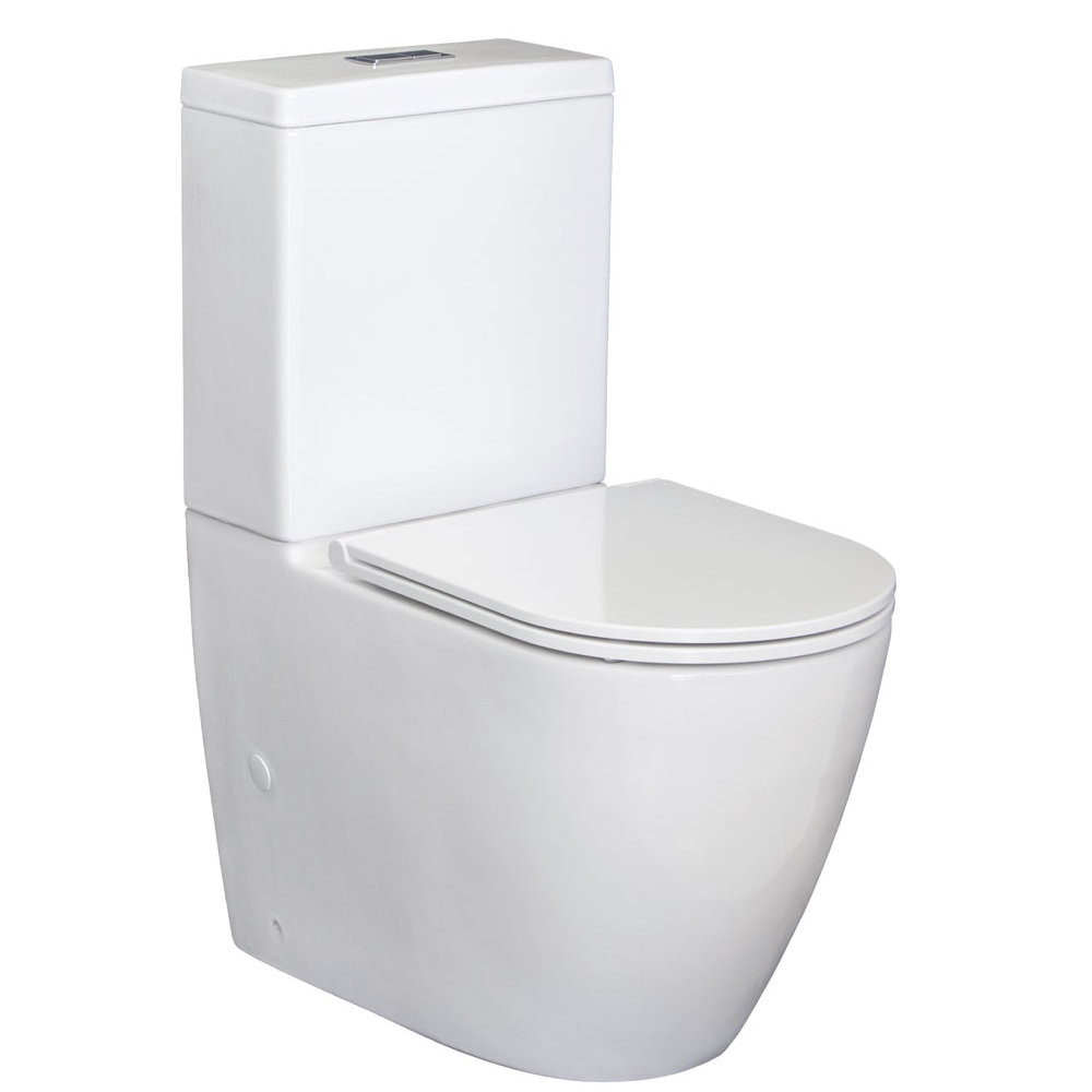 Fienza Empire Toilet Suite Thin Seat S-Trap 90-160mm K003A-2 - White / Empire - Toilet Suites