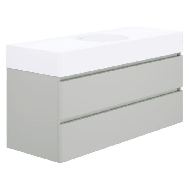 Fienza EN120WC Australian Made Encanto 1200 Centre Bowl Wall Hung Vanity Stone Grey Matt - Vanity Units