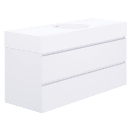 Fienza EN120WC Australian Made Encanto 1200 Centre Bowl Wall Hung Vanity Ultra White Matt - Vanity Units