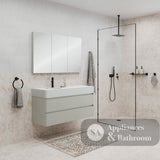 Fienza EN120WL Australian Made Encanto 1200 Left Bowl Wall Hung Vanity Ultra White Matt - Vanity Units