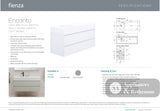 Fienza EN120WL Australian Made Encanto 1200 Left Bowl Wall Hung Vanity Ultra White Matt - Vanity Units