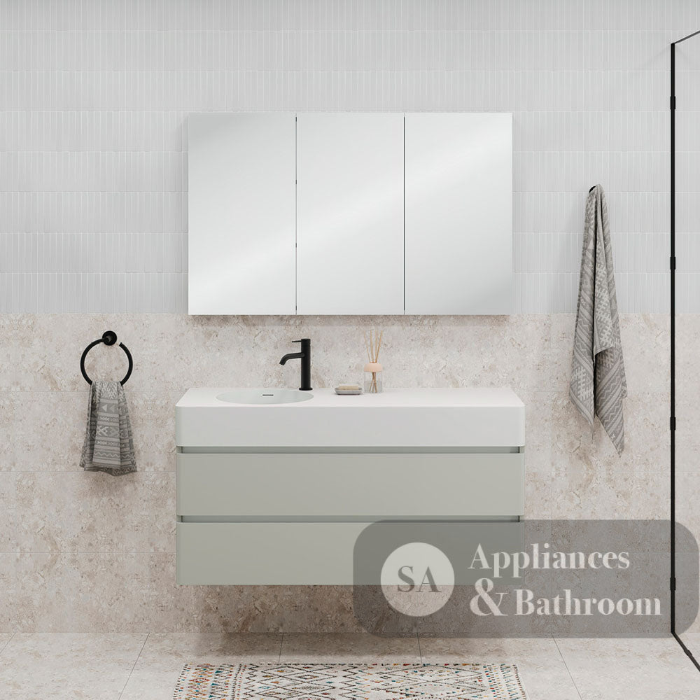 Fienza EN47WR Australian Made Encanto 470 Wall Hung Vantiy Stone Grey Matt - Vanity Units