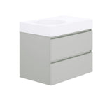 Fienza EN70WL Australian Made Encanto 700 Left Bowl Wall Hung Vanity Stone Grey Matt - Vanity Units