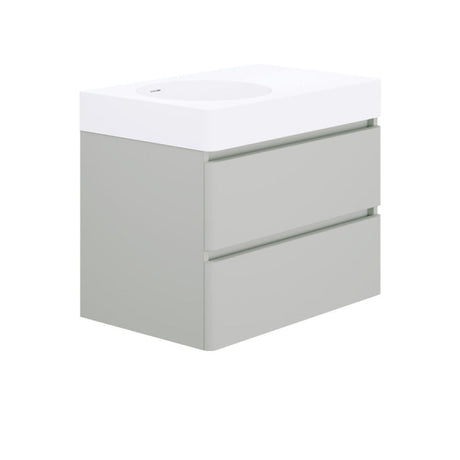 Fienza EN70WL Australian Made Encanto 700 Left Bowl Wall Hung Vanity Stone Grey Matt - Vanity Units