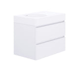 Fienza EN70WL Australian Made Encanto 700 Left Bowl Wall Hung Vanity Ultra Stone Grey - Vanity Units