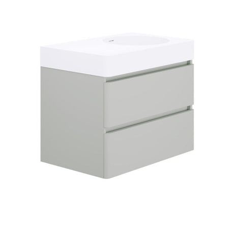 Fienza EN70WR Australian Made Encanto 700 Right Bowl Wall Hung Vanity Stone Grey Matt - Vanity Units