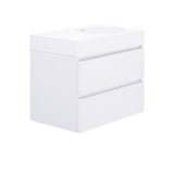 Fienza EN70WR Australian Made Encanto 700 Right Bowl Wall Hung Vanity Ultra Matte White - Vanity Units