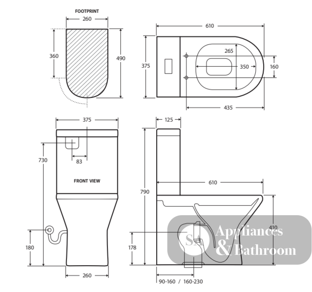Fienza Escola Back-to-Wall Suite - Back to Wall Suites